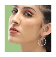 Sohi Women's Silver Circular Drop Earrings