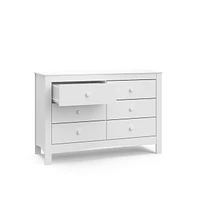 Graco Noah 6 Drawer Double Dresser (White) - 6 Drawer Double Dresser for Kids