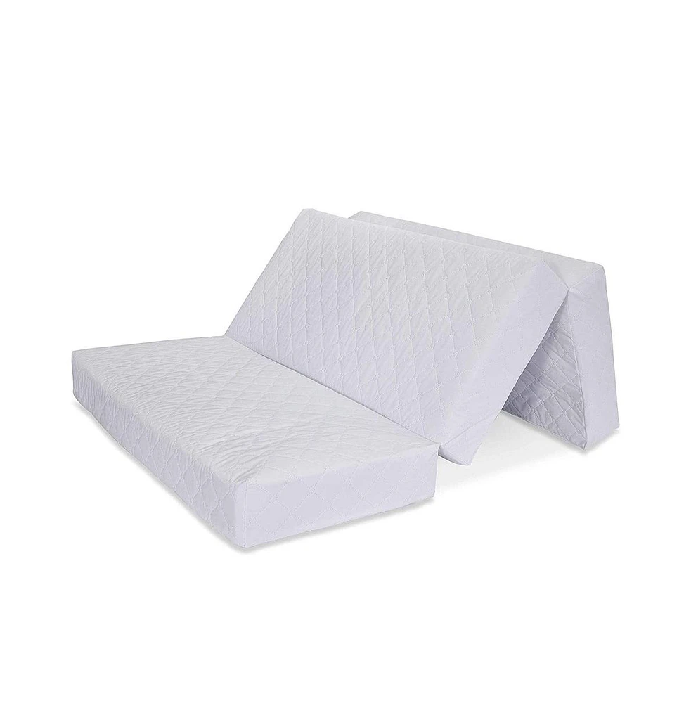 L.a. Baby, Multi-Use Waterproof Folding Portable Crib Mattress/Play Mat with Travel Carry Case, 2"