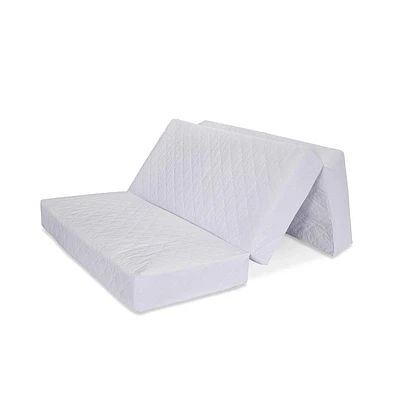 L.a. Baby, Multi-Use Waterproof Folding Portable Crib Mattress/Play Mat with Travel Carry Case, 2"