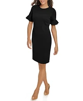 Calvin Klein Women's Scuba Crepe Short-Sleeve Sheath Dress