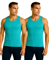 Galaxy By Harvic Men's 2-Pack Heavyweight Ribbed Tank Top