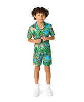 OppoSuits Big Boys 2-Piece Minecraft Summer Short Sleeve Shirt and Shorts Set