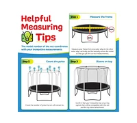 Plexalife Trampoline Safety Net Fits 12 ft Round Trampolines using 6 Curved Poles for Top Ring Frame, Installs Inside of Frame