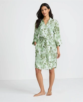 Lands' End Women's Matte Satin 2 Piece Pajama Set - Nightgown and Robe