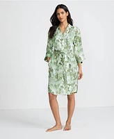 Lands' End Women's Matte Satin 2 Piece Pajama Set - Nightgown and Robe