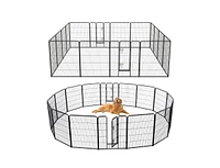 16 Panel 40 Inches Height Dog Playpen with Lock and Large Door