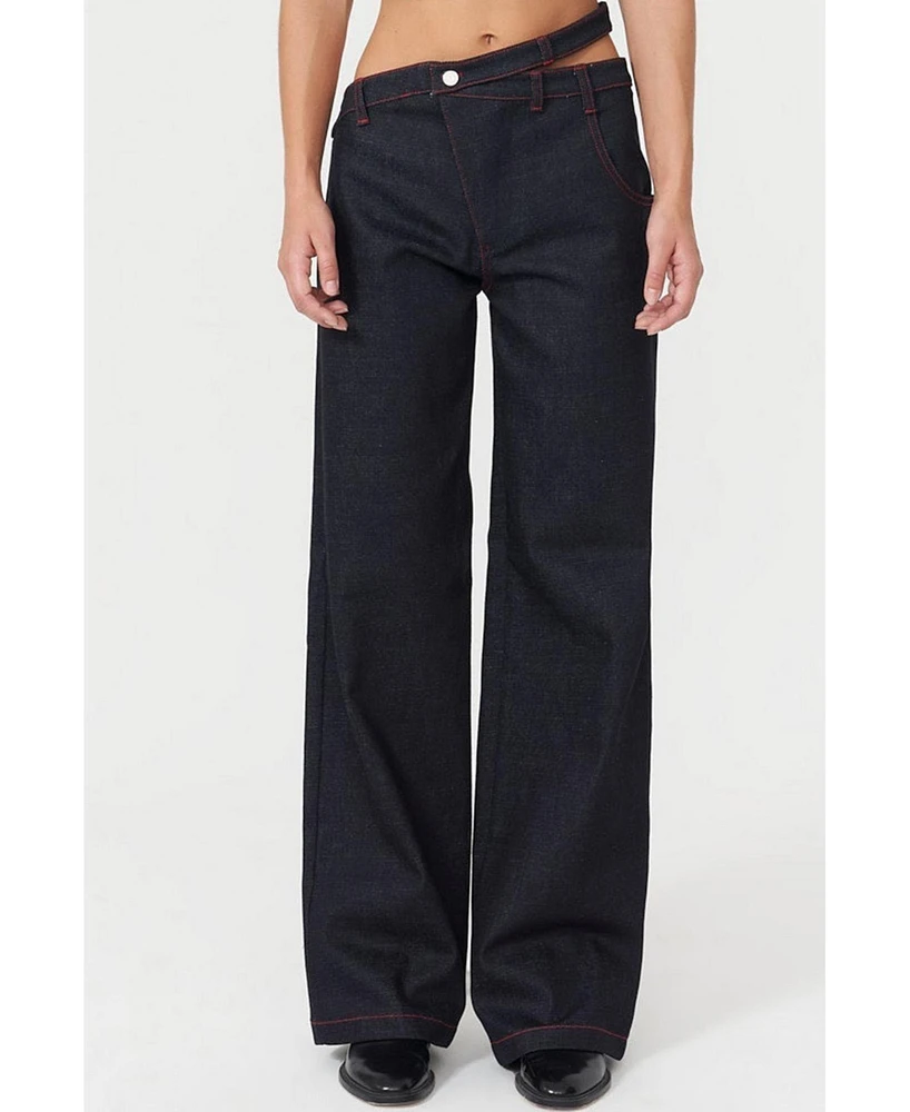 Jendue Davidson Asymmetric Belt Pants