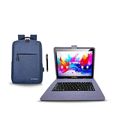 Linsay 10.1" Octa Core 256GB Storage Android 15 with Designer Cloth Keyboard Case and Stylish Backpack and Pen Stylus