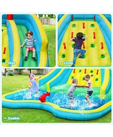 Gymax Inflatable Mighty Water Slide Park Bounce Splash Pool Without Blower
