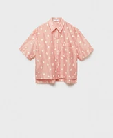 Mango Women's Floral-Embroidered Lyocell Shirt
