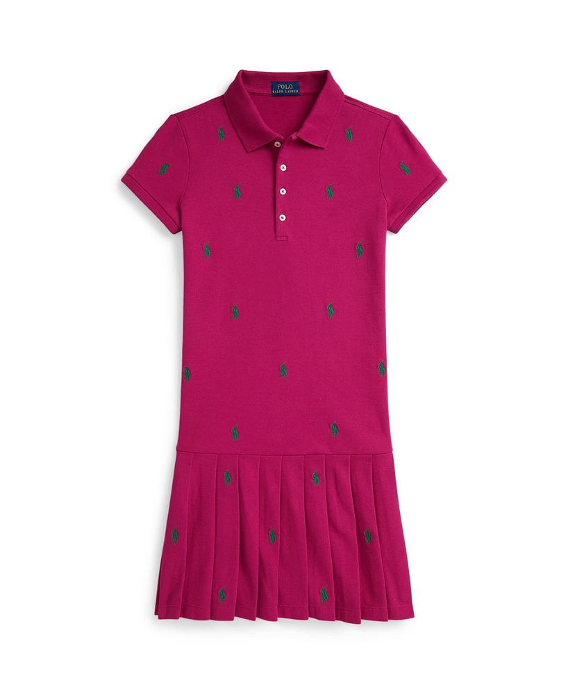 Polo Ralph Lauren Big Girls Pony Stretch Mesh Dress