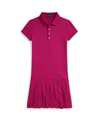 Polo Ralph Lauren Big Girls Pony Stretch Mesh Dress