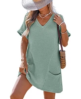 Cupshe Women's Sunny Days Only Green Cover-Up Mini Beach Dress