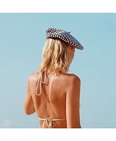 Simone Gingham Beret Hat In