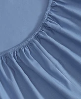 Eddie Bauer Solid Brushed 180-Thread Count Cotton Percale -Pc. Sheet Set