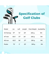 Junior Complete Golf Club Set Right Hand with Rain Hood for Kids