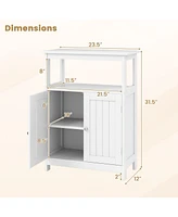 Bathroom Floor Cabinet Freestanding Storage Organizer with Open Compartment