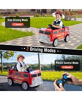 Gymax Kids Ride on Police Car 12V Battery Powered Electric Vehicle w/ 3 Speeds