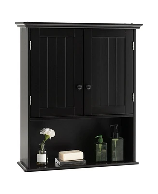 Volenca 2-Door Wall Mount Bathroom Storage Cabinet with Open Shelf