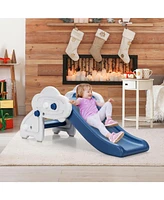 Kids Slide, Freestanding Baby Mini Play Climber Slide Set Hdpe/Anti-Slip Foot Pads/Non-Slip Widened Pedals for Indoor Outdoors Use (Blue)