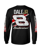 Jr Motorsports Official Team Apparel Men's Black Dale Earnhardt Jr. Budweiser Long Sleeve T-Shirt