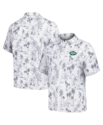 Tommy Bahama Men's Gray New York Jets Cabana Shores IslandZone Tri-Blend Polo Shirt