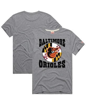 Homage Men's Gray Baltimore Orioles Hyper Local Tri-Blend T-Shirt