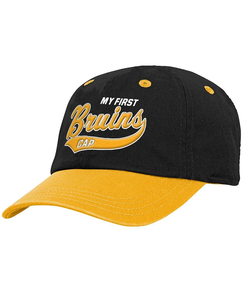 Outerstuff Baby Boys and Girls Black Boston Bruins My First Tail Sweep Slouch Flex Hat