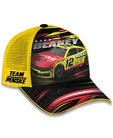 Checkered Flag Sports Men's and Women's Yellow Ryan Blaney Menards Trucker Adjustable Hat