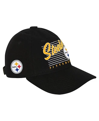 Outerstuff Big Boys and Girls Black Pittsburgh Steelers Retro Wooly Adjustable Hat
