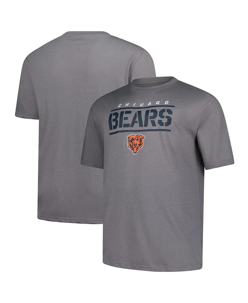Fanatics Men's Heather Gray Chicago Bears Big Tall Top Notch T-Shirt