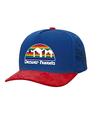 Mitchell & Ness Men's Blue/Red Denver Nuggets May Flowers Adjustable Hat