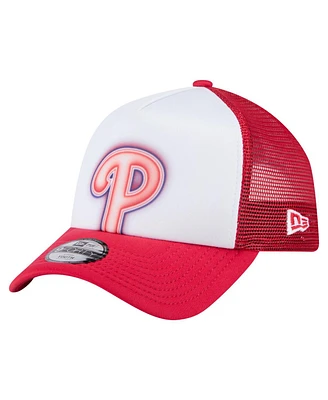 New Era Toddler White/Red Philadelphia Phillies Painted A-Frame 9FORTY Trucker Adjustable Hat