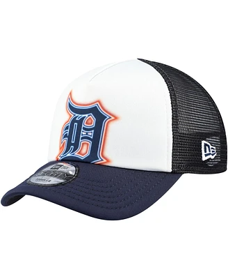 New Era Toddler White/Navy Detroit Tigers Painted A-Frame 9FORTY Trucker Adjustable Hat