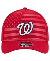 New Era Men's Red Washington Nationals American Flag 9FORTY M-Crown A-Frame Adjustable Hat