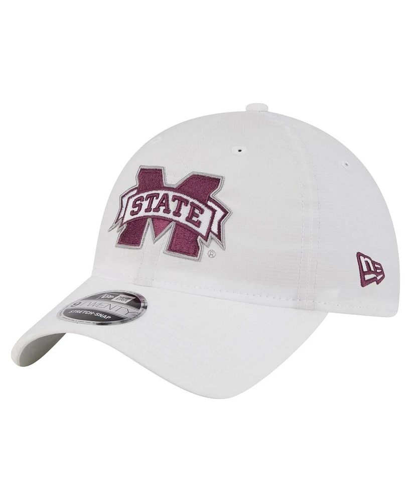 New Era Men's White Mississippi State Bulldogs Active Ripstop 9TWENTY Adjustable Hat