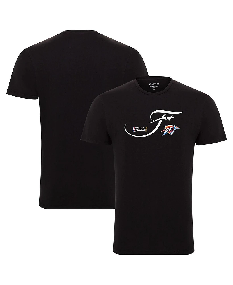 Sportiqe Men's and Women's Black Oklahoma City Thunder 2025 Nba Finals Bingham Premium T-Shirt