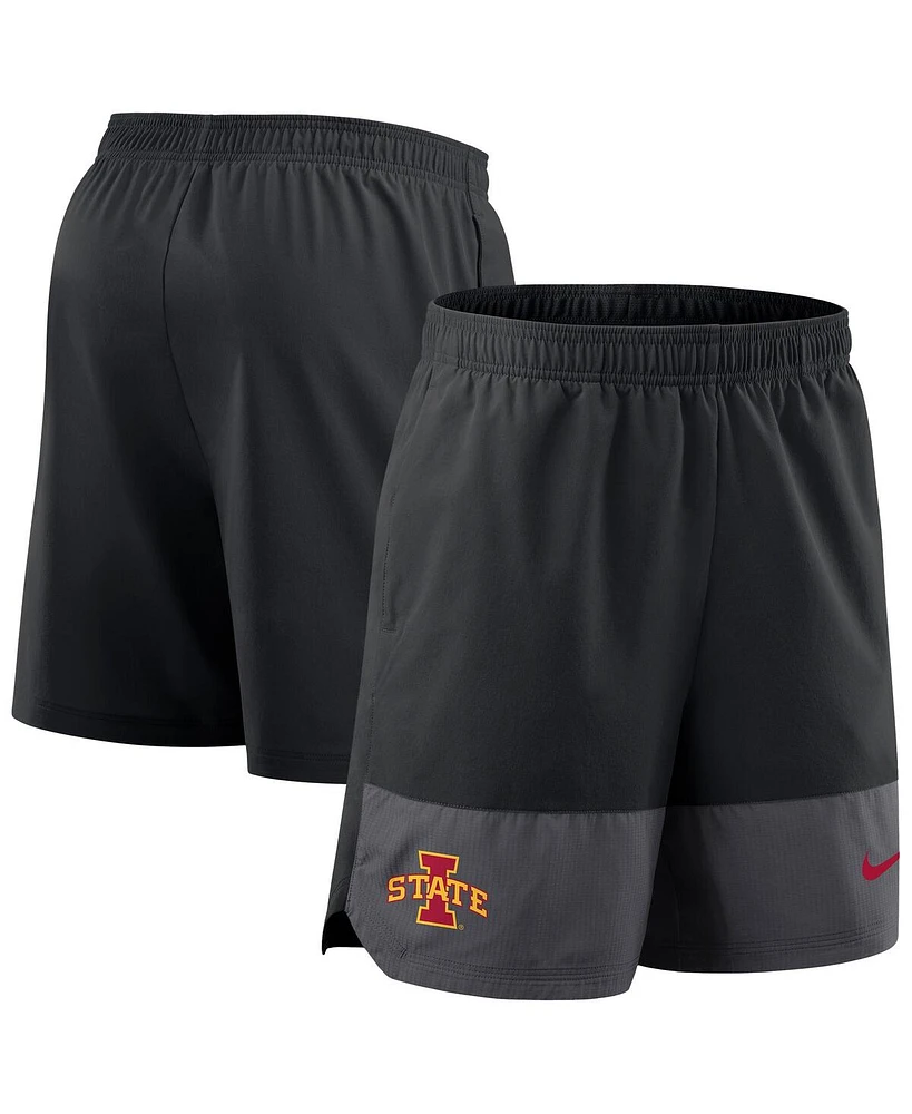 Nike Men's Black Iowa State Cyclones 2025 Sideline Performance Shorts
