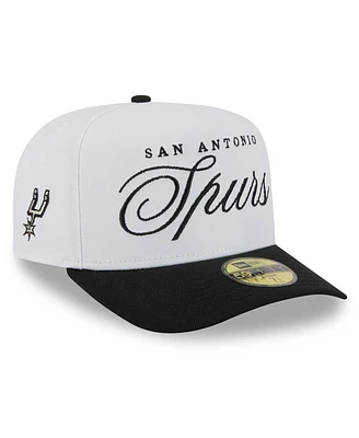 New Era Men's White/Black San Antonio Spurs 2025 Nba Draft A-Frame 59FIFTY Fitted Hat