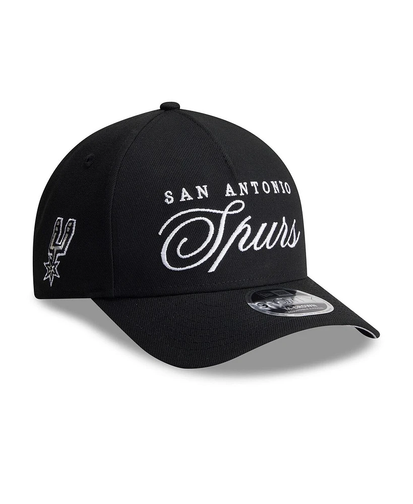 New Era Men's Black San Antonio Spurs 2025 Nba Draft M-Crown A-Frame 9FORTY Adjustable Hat
