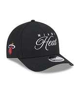 New Era Men's Black Miami Heat 2025 Nba Draft M-Crown A-Frame 9FORTY Adjustable Hat