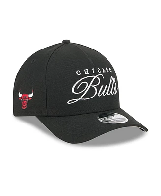 New Era Men's Black Chicago Bulls 2025 Nba Draft M-Crown A-Frame 9FORTY Adjustable Hat