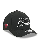 New Era Men's Black Chicago Bulls 2025 Nba Draft M-Crown A-Frame 9FORTY Adjustable Hat