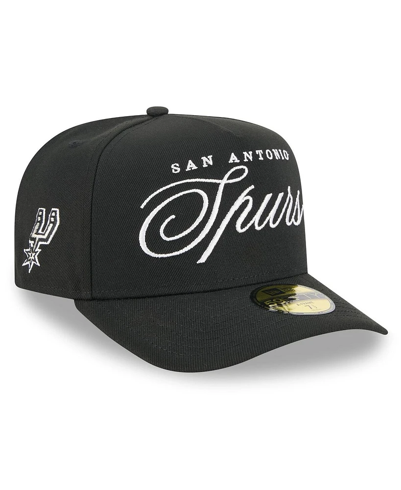 New Era Men's Black San Antonio Spurs 2025 Nba Draft A-Frame 59FIFTY Fitted Hat
