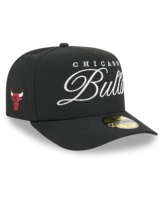 New Era Men's Black Chicago Bulls 2025 Nba Draft A-Frame 59FIFTY Fitted Hat