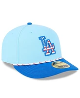 New Era Men's Light Blue/Royal Los Angeles Dodgers 2025 Fourth of July Low Profile 59FIFTY Fitted Hat