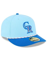 New Era Men's Light Blue/Blue Colorado Rockies 2025 Fourth of July Low Profile 59FIFTY Fitted Hat