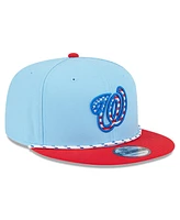 New Era Men's Light Blue/Red Washington Nationals 2025 Fourth of July 9FIFTY Snapback Hat