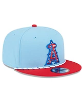 New Era Men's Light Blue/Red Los Angeles Angels 2025 Fourth of July 9FIFTY Snapback Hat